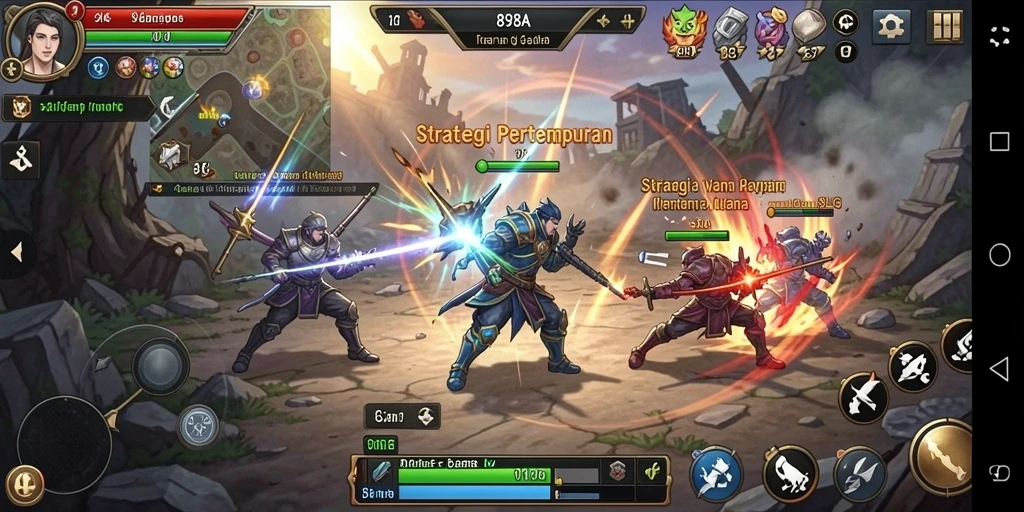 Tampilan menarik dari gameplay strategi di 898A.