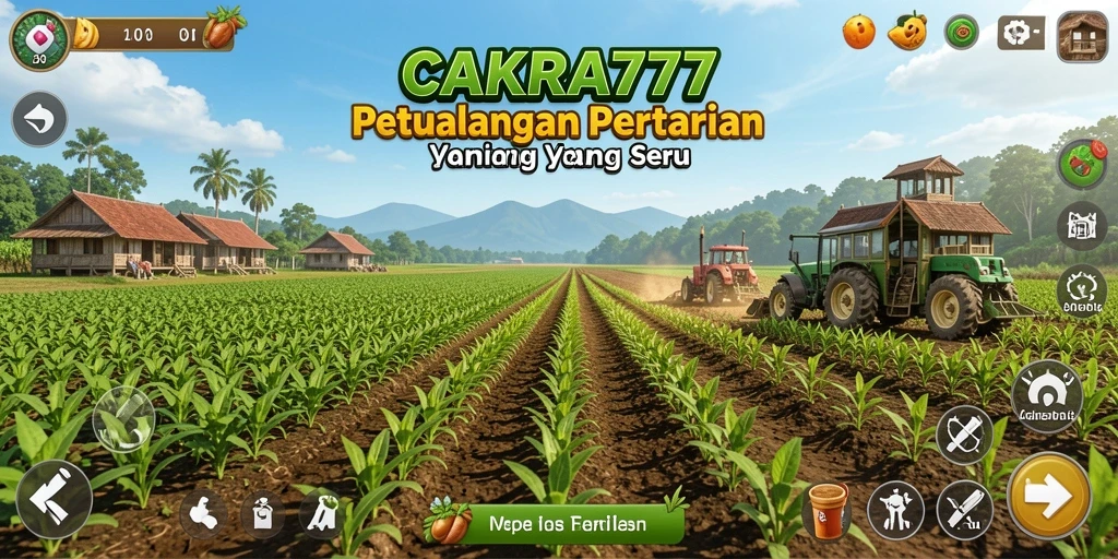 Screenshot gameplay CAKRA777 menampilkan kebun yang subur dan menawan.
