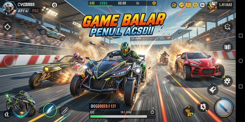 Gameplay balap mendebarkan dalam CVG8888 dengan lintasan yang menarik.