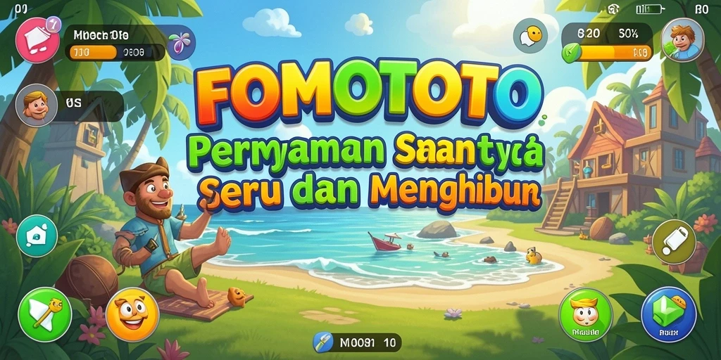 Tampilan gameplay menarik dari FOMOTOTO yang penuh warna.