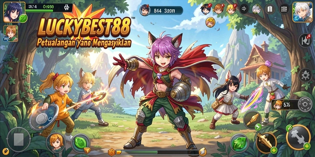 Tampilan gameplay LUCKYBEST88 yang menarik dan penuh warna.