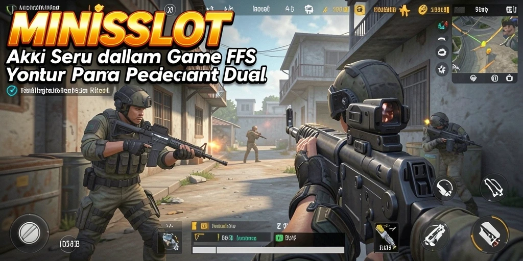Tangkapan layar gameplay MINISLOT menampilkan aksi seru dan intens dalam pertempuran FPS.