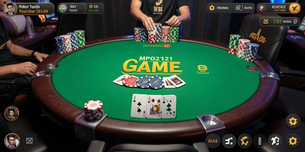 Tampilan gameplay poker MPO2121 yang menarik dan interaktif.
