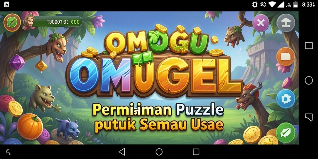 Tangkapan layar gameplay OMUTOGEL menunjukkan berbagai teka-teki yang harus dipecahkan.