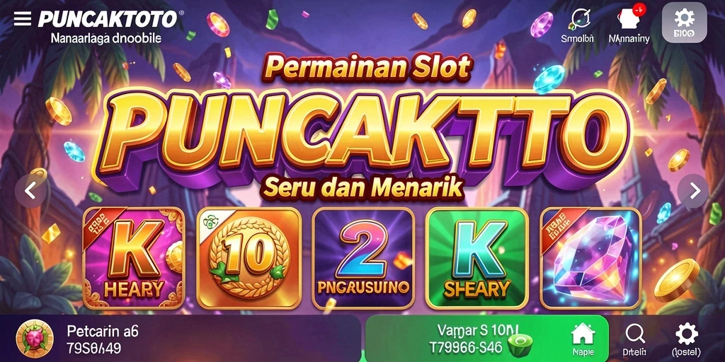 Tampilan gameplay slot PUNCAKTOTO yang menarik dan penuh warna.
