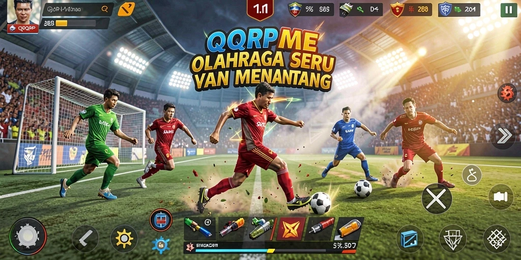 Tangkapan layar QQRP menampilkan aksi seru dalam pertandingan olahraga.