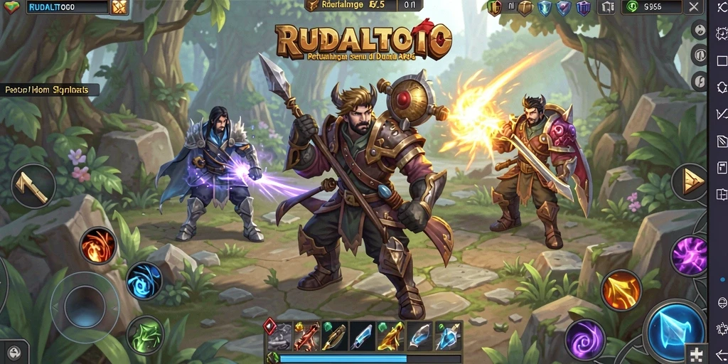Tangkapan layar gameplay <strong>RUDALTOTO</strong> menampilkan aksi seru dalam pertempuran ARPG.