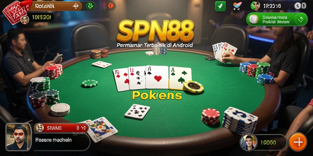 Screenshot gameplay SPN88 dengan tampilan poker yang menarik.