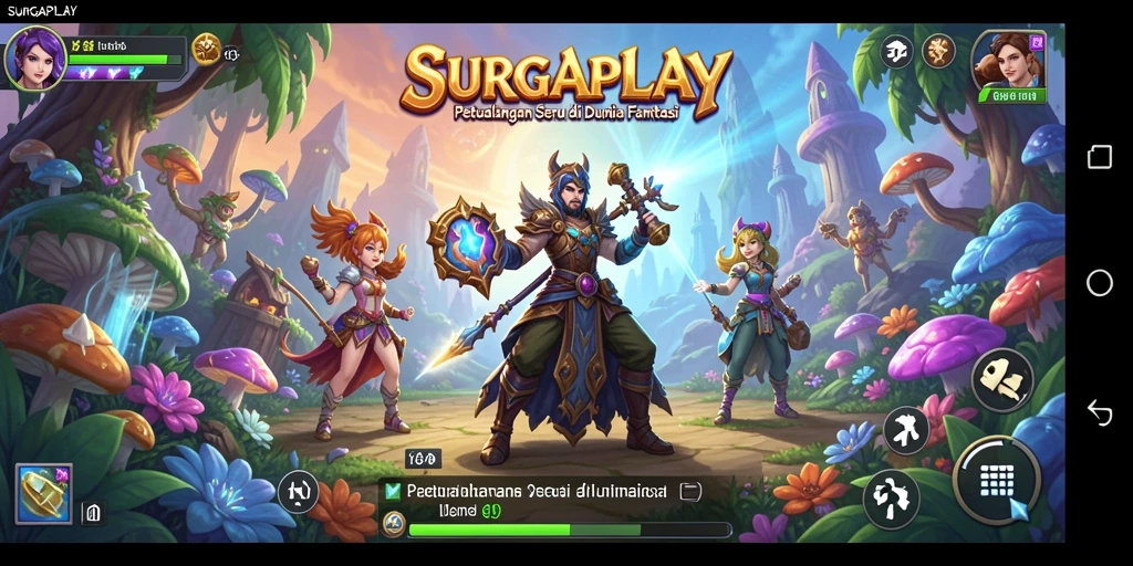 Screenshot gameplay SURGAPLAY menunjukkan aksi menegangkan di dunia fantasi.