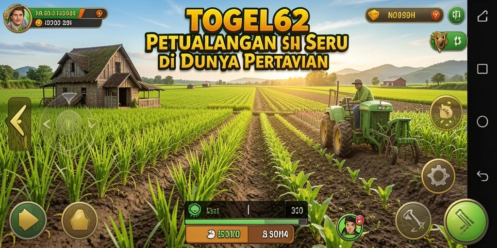 Tangkapan layar menunjukkan gameplay seru TOGEL62 dengan kebun yang subur.