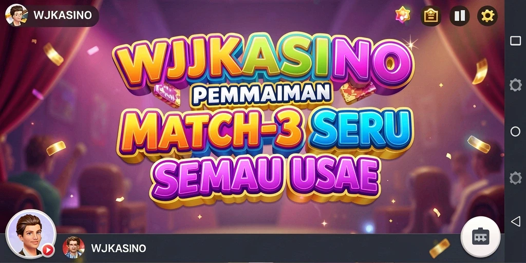 Screenshot gameplay WJKASINO menampilkan aksi Match-3 yang seru.
