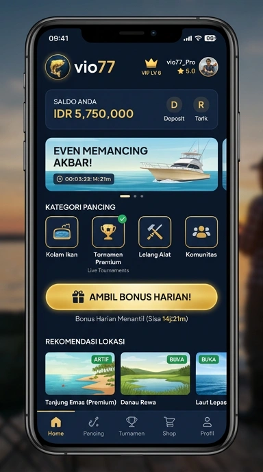 Halaman detail aplikasi di vio77 dengan informasi lengkap.